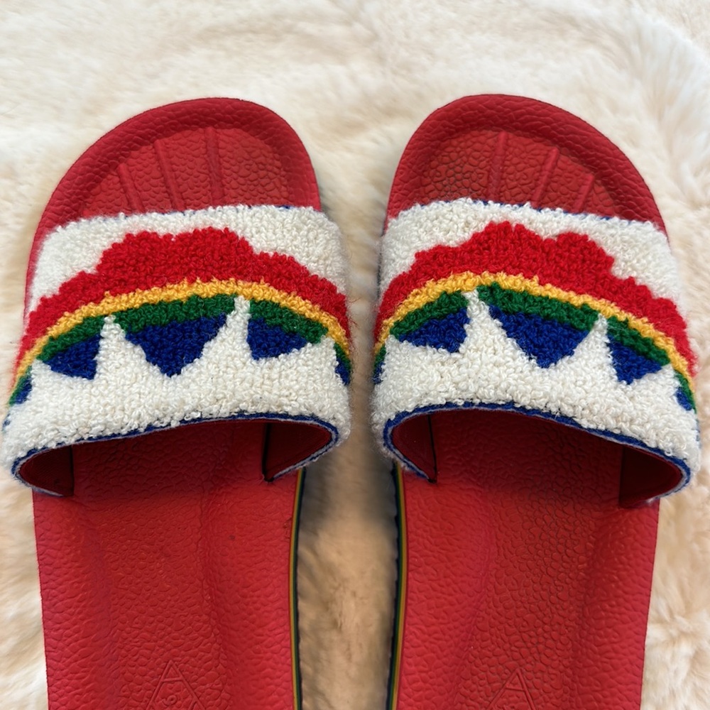 π RARE Love Wins LGBTQIA+ PRIDE Rainbow Platform UNIF Crush Sandal Slides!!! π - Picture 8 of 11